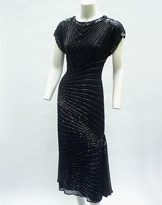 80S OLEG CASSINI
ULTIMATE BLACK BEADED DRESS
 6